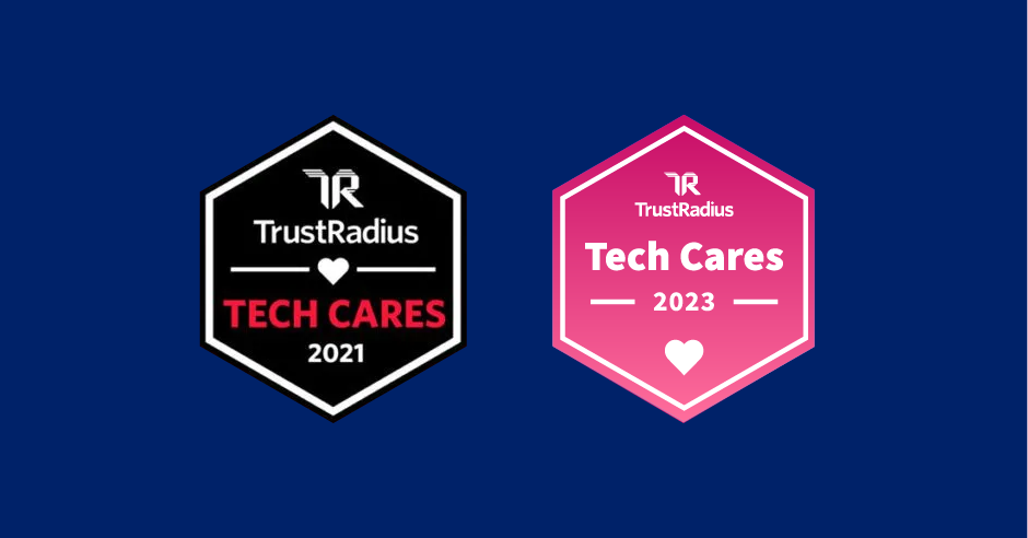 Tech Cares 2021 and 2023 badges